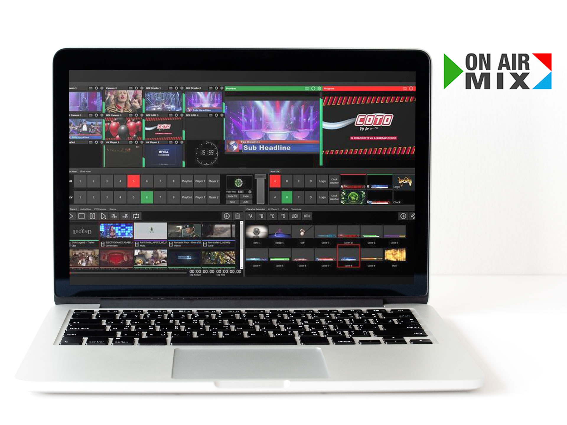 Media 5 Mixer + Play Out + CG: ON AIR MIX